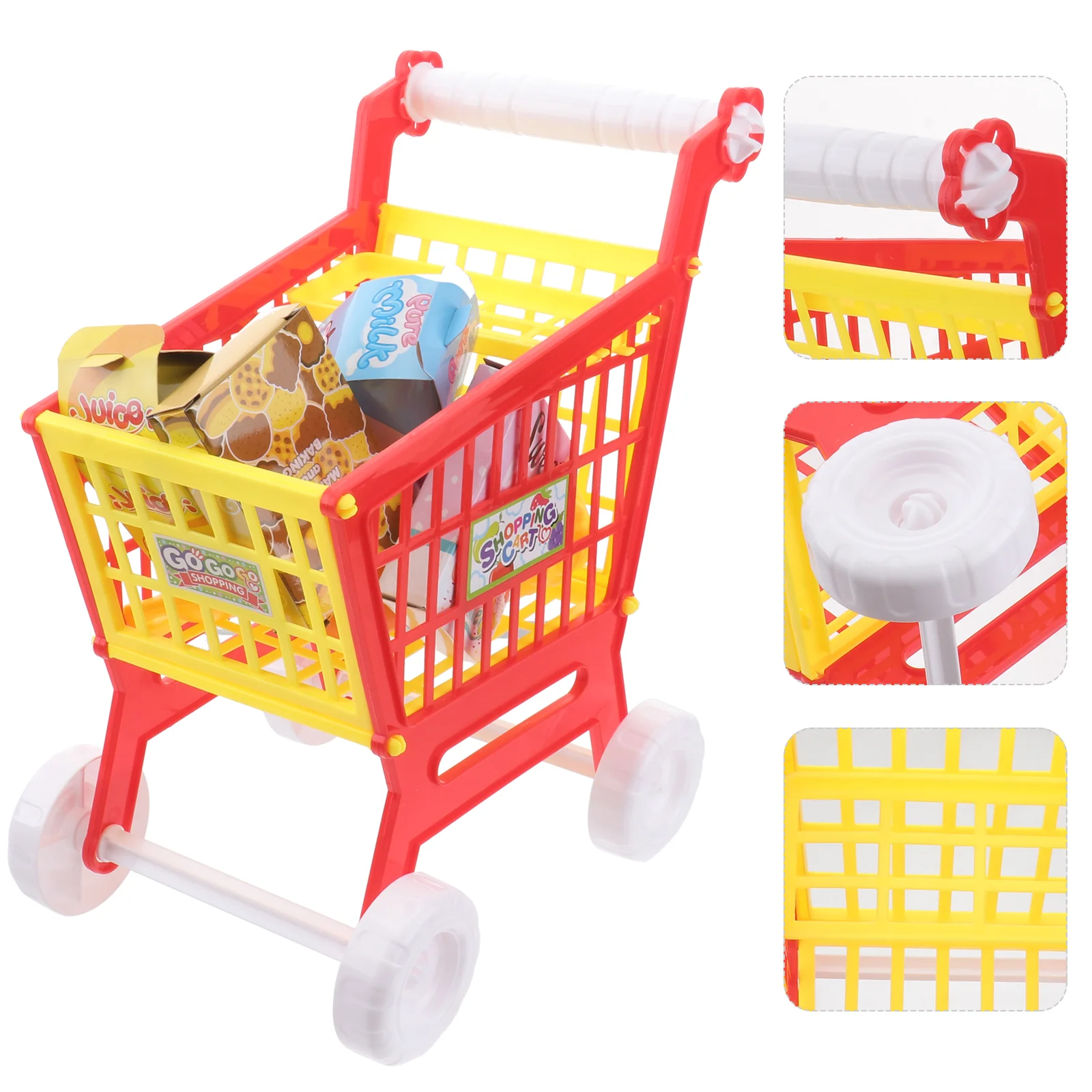 Casa da gioco Giocattolo Carrello della spesa in plastica Bambino Supermercato Puzzle Carrello finto Divertente Abs Piccolo