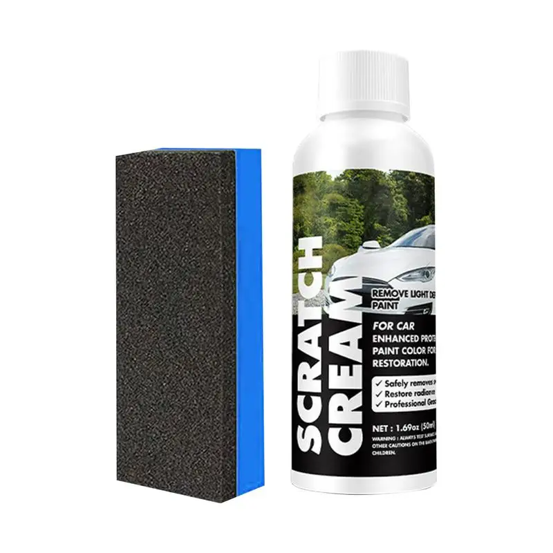 

Scratch Repair Wax Car Cleaning Cloth Scratch Remover Car Remove Scratch Cream Car Scratch Eraser With Sponge 50ml Effective For