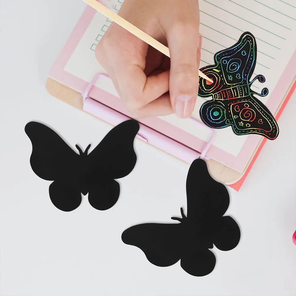 12 Pcs Birthday Party Favors Scratch Painting Decorations Scratchboard Paper Modeling Child Scraping Toy