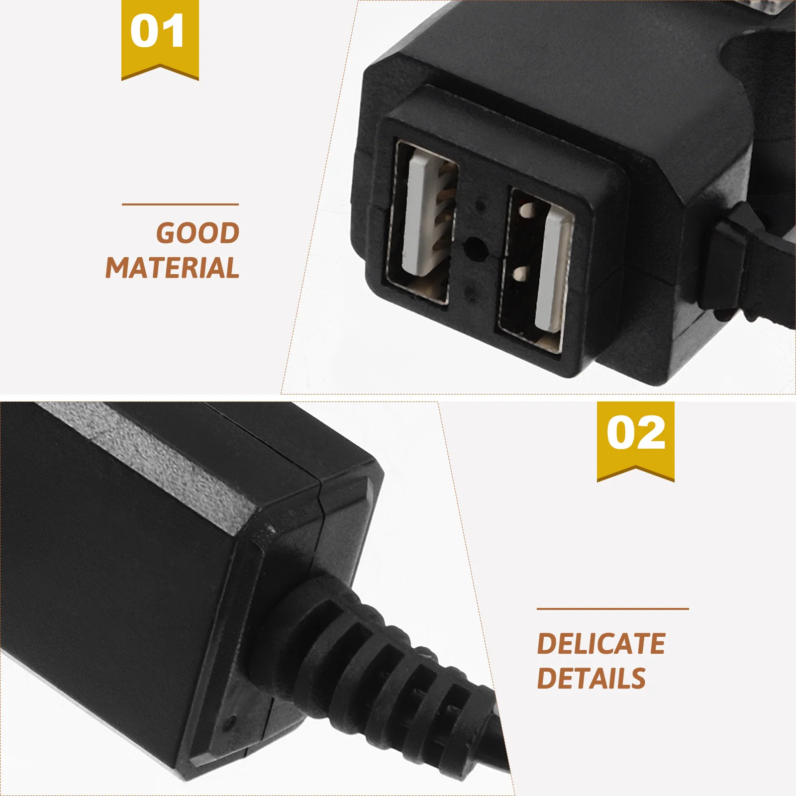 

Motorcycle Phone Dual Ports USB Panel Mount Navigator 12V USB A Outlet Weatherproof Motorbike Charging Device