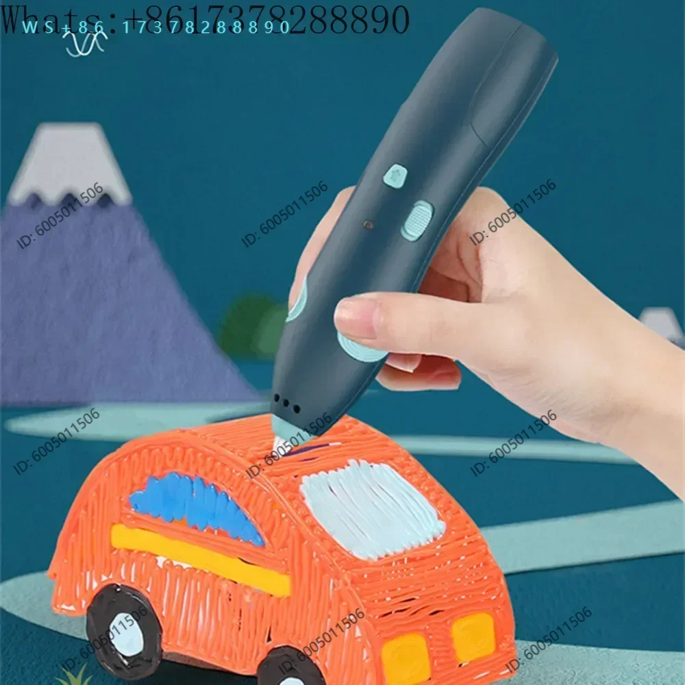Not hot 3D Printing Pen Wireless Children's Stereo Graffiti Low Temperature Vibrato Baby Painting Child Smart Toy USB Charging