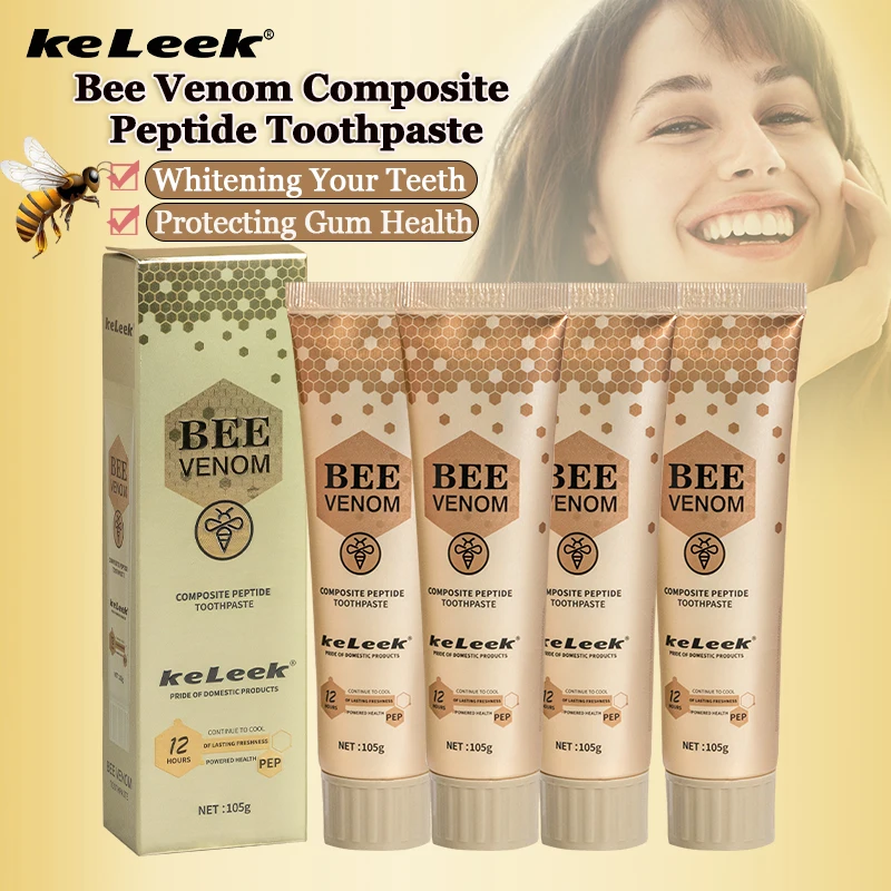 

Bee Venom Whitening Toothpaste Deep Cleaning Toothpaste Adult Oral Care Keep Breath Fresh Remove Plaque Tartar Stains