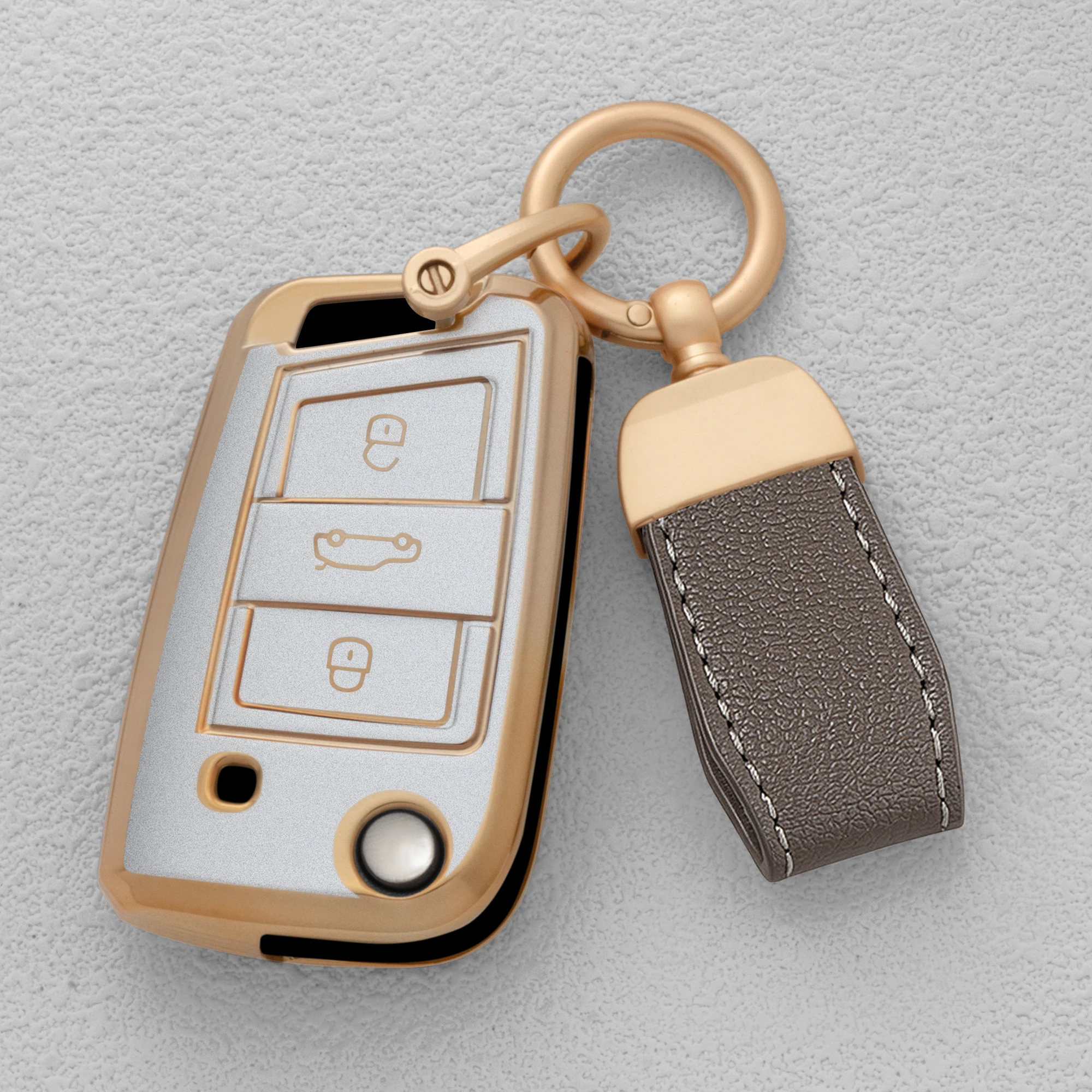 Car Key Case For Volkswagen VW Golf 7 MK7 Tiguan Mk2 for Skoda Octavia 3 A7 Kodiaq Exquisite Style Good Quality Accessories