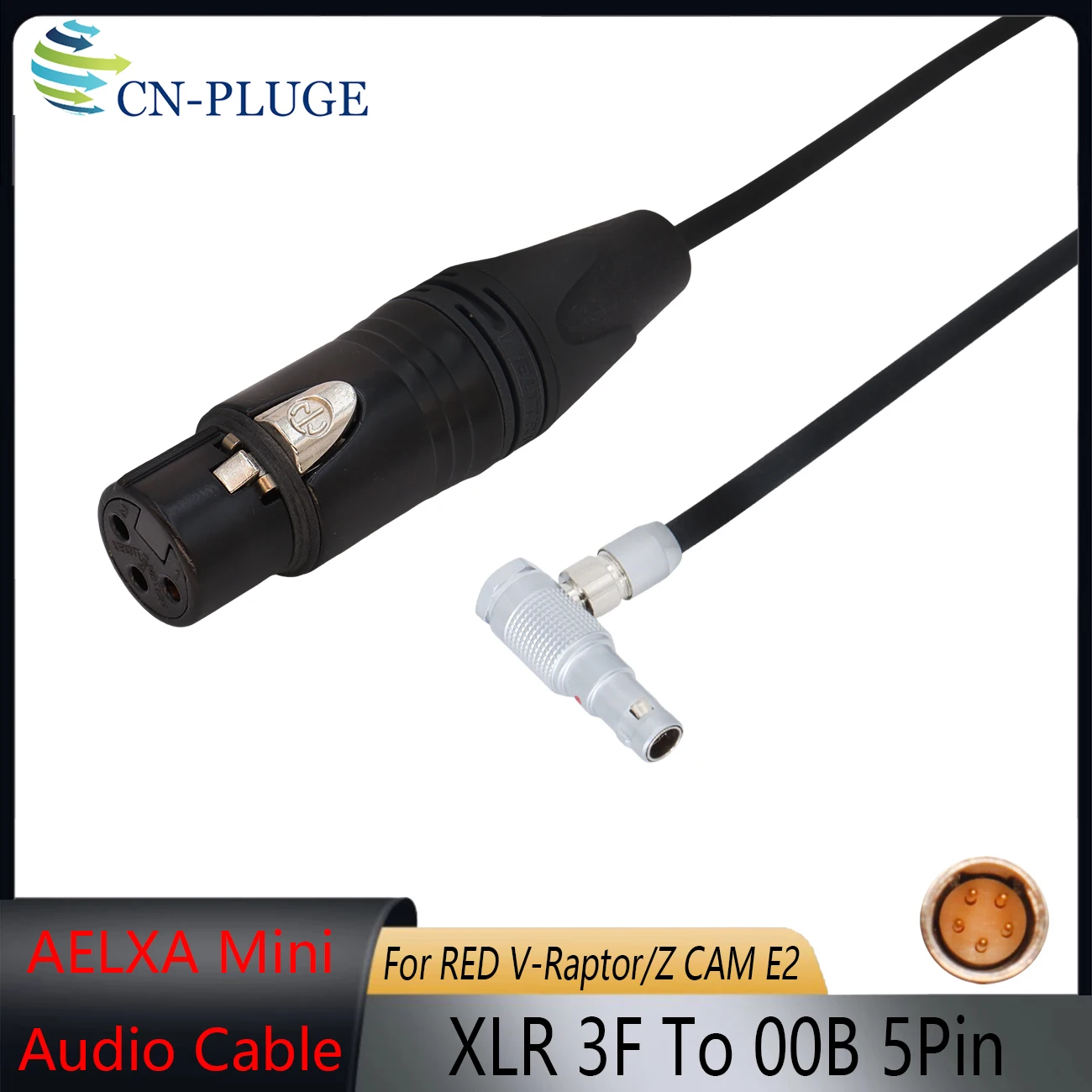 00B 5Pin Male to XLR 3Pin Female for Z CAM E2/ARRI ALEXA Mini/RED Komodo/RED V-Raptor Camera Audio Cable