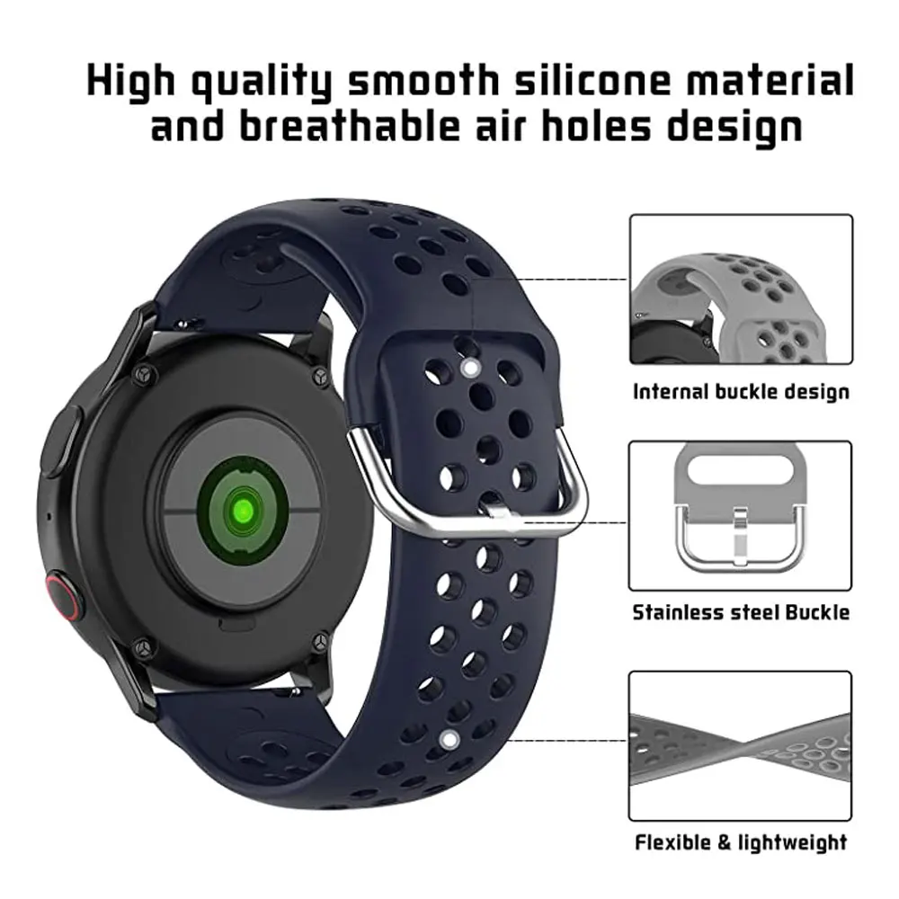 20Mm Silicone Dây Đeo Cho Samsung Galaxy Đồng Hồ 4 Ban Nhạc 40Mm 44Mm Đồng Hồ Thể Thao Ban Nhạc Cho Galaxy Đồng Hồ 4 Cổ Điển Ban Nhạc 42Mm 46Mm