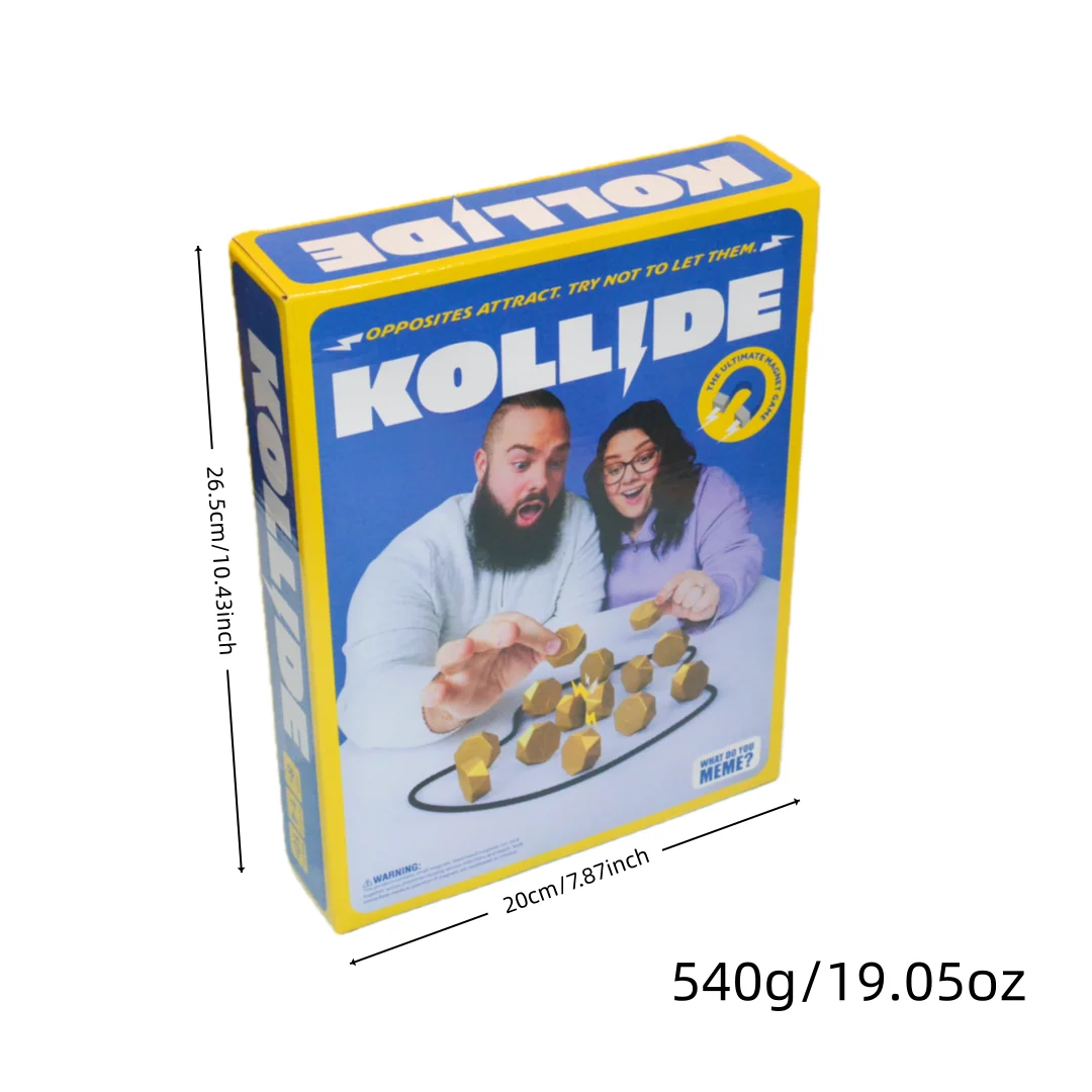《Kollide Strategy Board Game》Games4Two Co-Branded Edition Family Party Camping Portable Game Magnetic Anti-Collision Fun Battle for 2-4 Players Includes Storage Bag