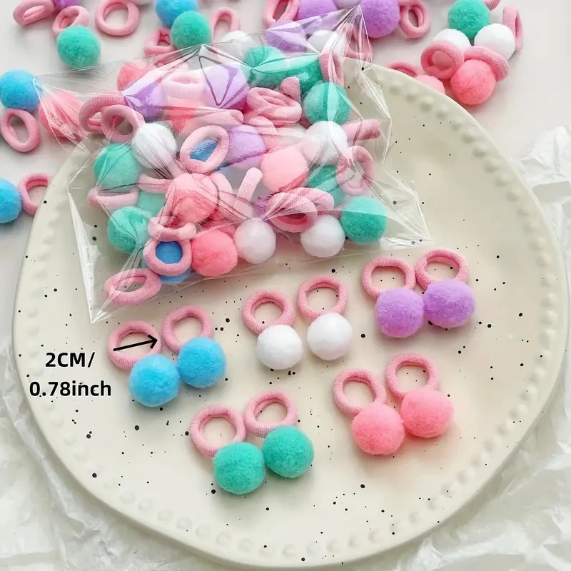 Rubber Band New Kindergarten Girls Cute Hair Band Headgear Hot-selling Girls Colored Hairball Hairline