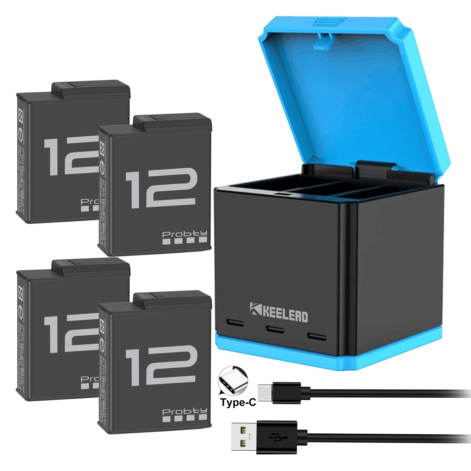 

Аккумуляторная батарея для GoPro Hero 12, 1850 мАч, 3 слота