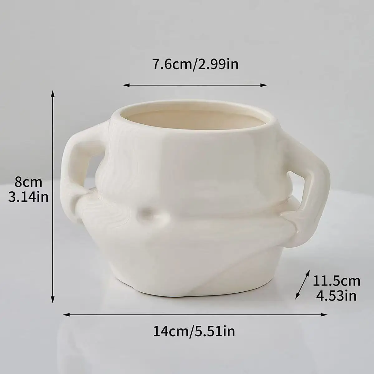 Kawaii Ceramic Coffee Mug Cute Pinch Belly Porcelain Cup Creative Funny Drinking Mug for Breakfast Milk Water