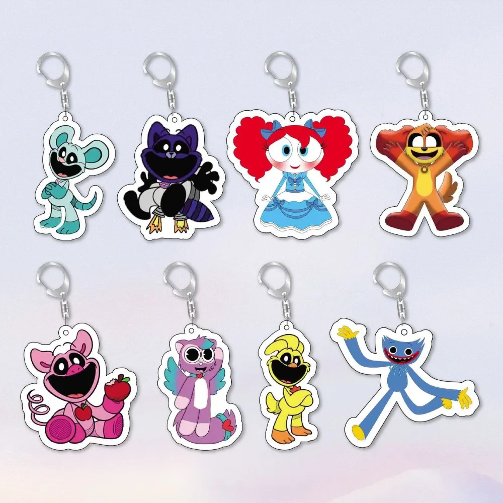 

Diy Custom Anime Smiling Critters Acrylic Keychain Cute Cartoons Q Version Jewelry Backpack Pendant Accessories Holiday Gifts