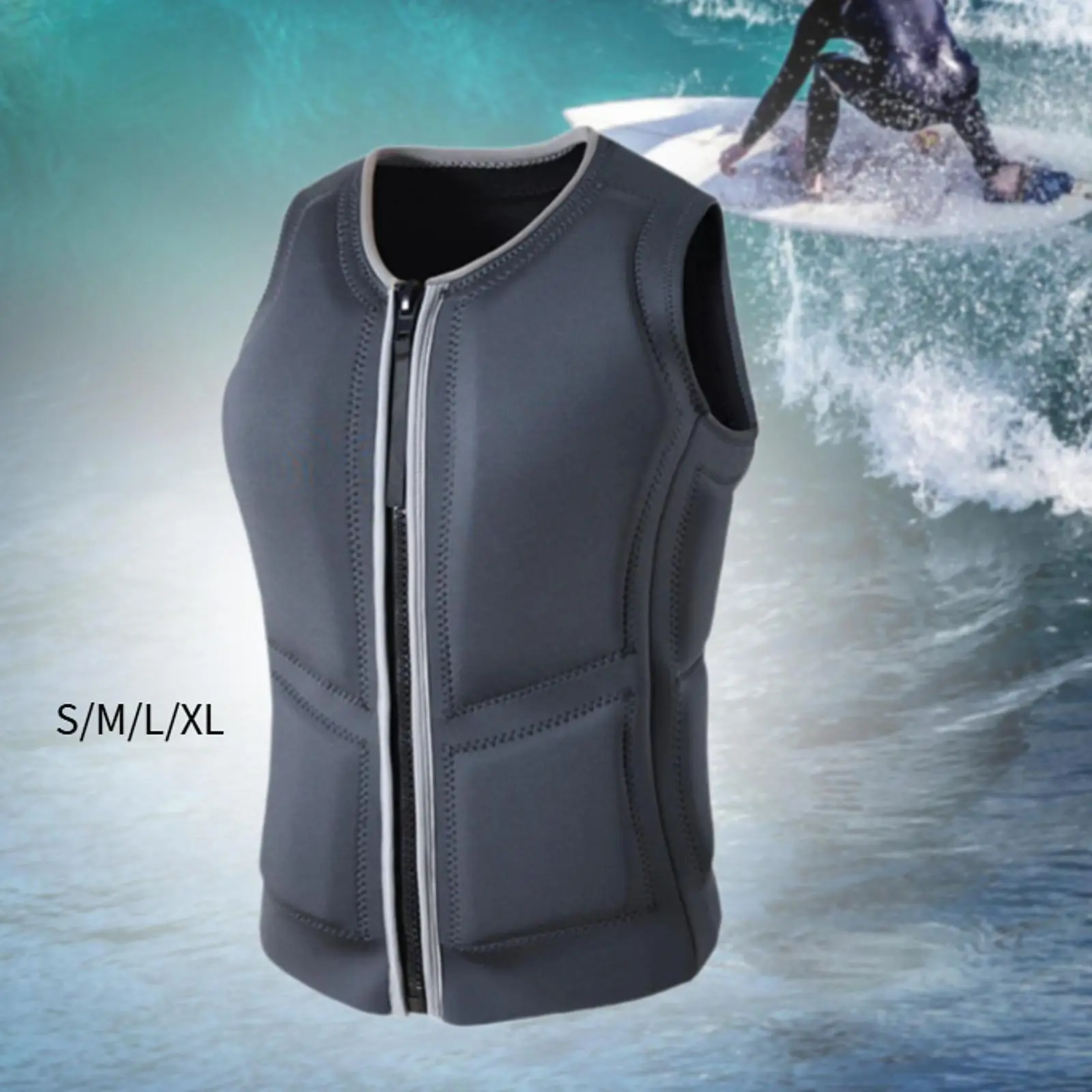 Adult Life Vest Swim Vest Swim Jacket Portable Thin Zipper Vest for Men Women