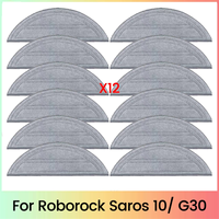 Mop Pads Replacement for Roborock Saros 10 / G30 Robot Vacuum Cleaner Reusable Washable Mopping Cloth Accessories 12PCS