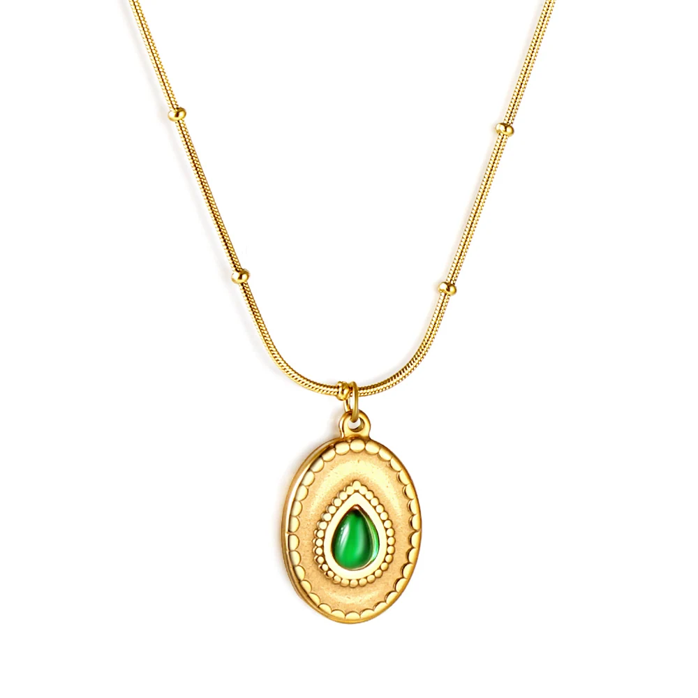 LUXUSTEEL Cubic Zirconia Pendant Necklace Stainless Steel Crystal Female Necklace Waterproof Imitaiton Pearl Men Chain Pendant