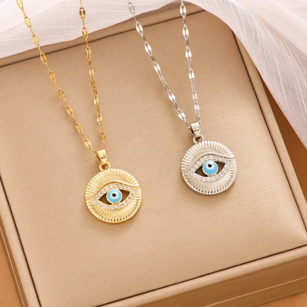 Новинка 2025 года. Самый продаваемый ожерелье «Девильский глаз» с голубыми глазами. Ожерелье с турецким глазом в модном и нишевом стиле.