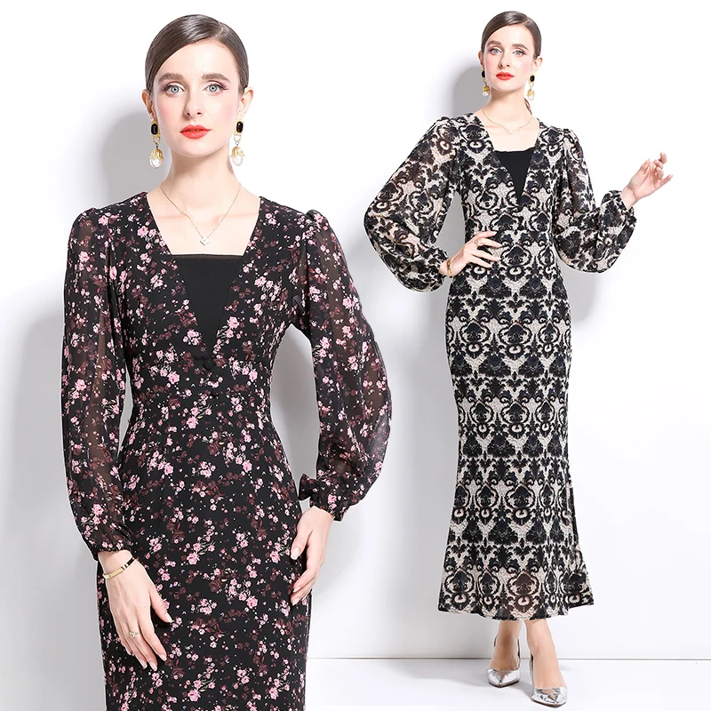 Ele V-Ne Long Sve D…