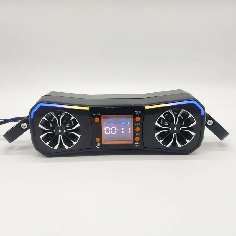 Qua ل 1 قطعة 12 فولت المتكلم نظام الصوت ستيريو لاسلكي للدراجات النارية المقود جبل مشغل MP3 AUX-في USB راديو FM وظيفة