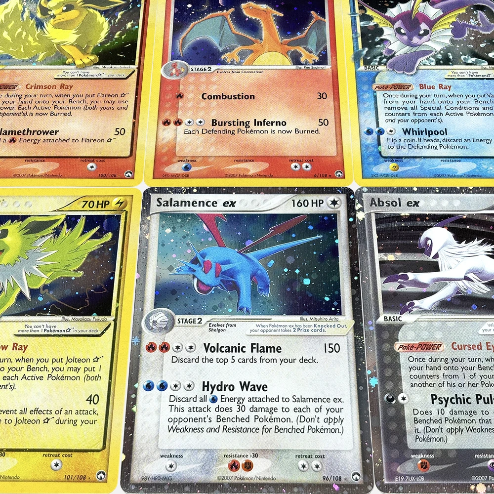 PKM English PTCG Power Keepers Foil Proxy DIY Game Cards  Absol/Salamence ex Charizard Flareon Jolteon Vaporeon  Collectible Toy