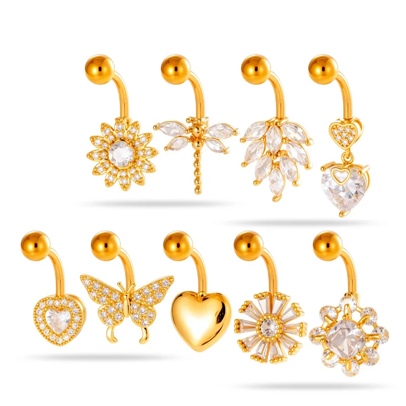 1PC coeur Sexy nombril anneaux nombril Piercing acier inoxydable Piercing Ombligo nombril Piercing bijoux pour femmes cadeau