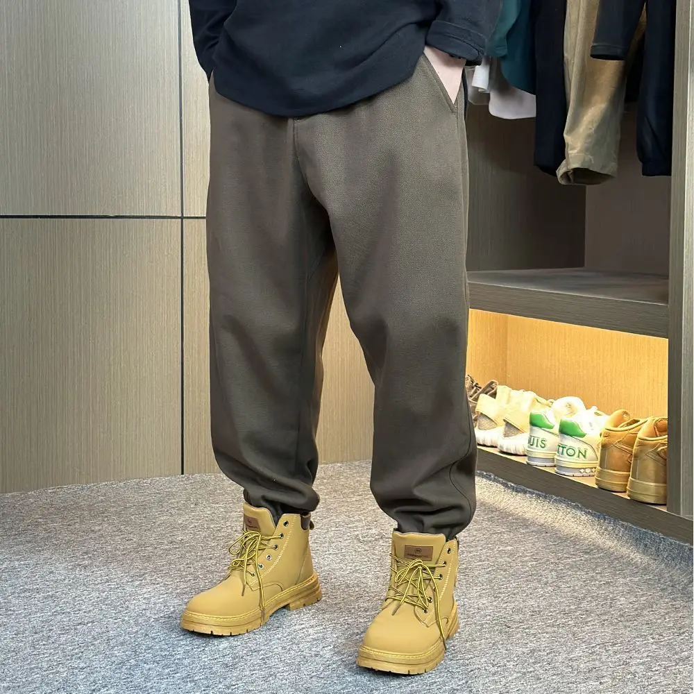 

plus Size Men's Casual Pants Loose Fit Spring Summer Big Code American Sle Wide Leg Pants Straight Tube Long Trousers