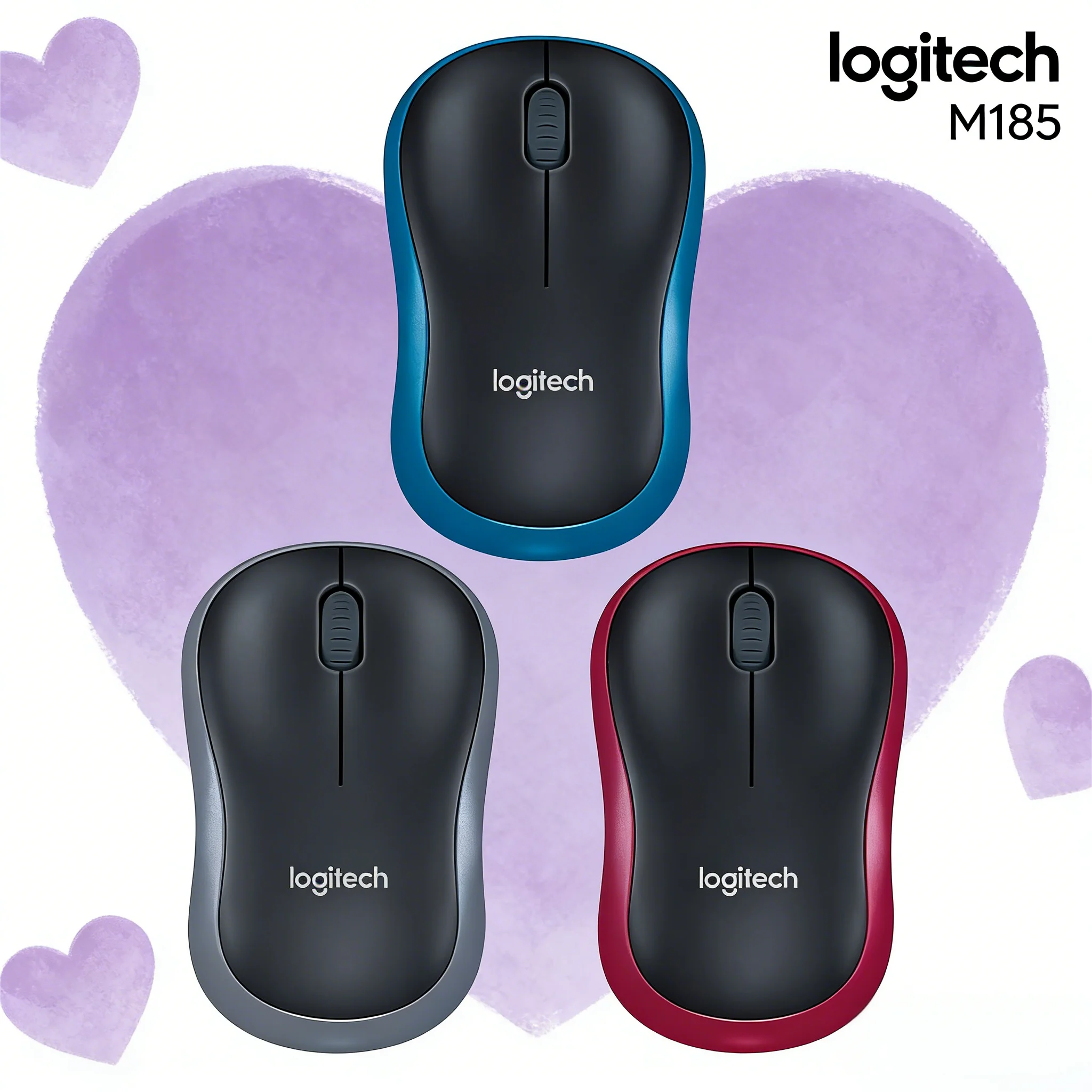 

Беспроводная двухрежимная профессиональная офисная мышь Logitech M185, чистый звук, насыщенные цвета, удобна для использования в офисе, комфортное использование.