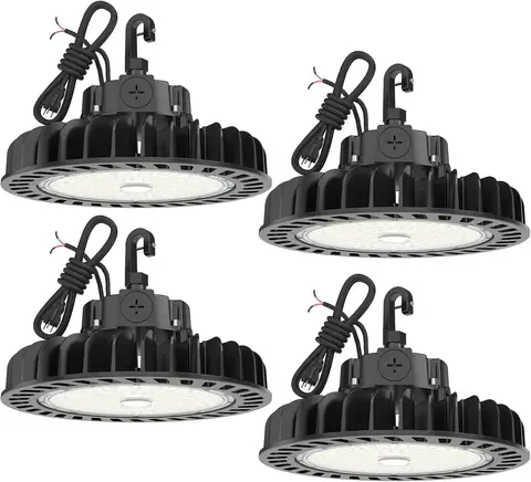 LED High Bay Lights 150W 21,750lm 5000K 1-10V Dimmable UFO Led High Bay Light UL Listed 5' Cable High Bay Led Lights A