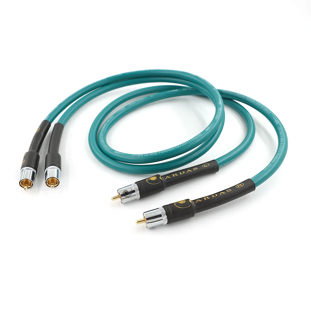 1 pair CARDAS Cross RCA to RCA Hi-end Power amplifier OFC pure copper plated silver 10mm Wire Cord 2RCA to 2RCA Audio Cable Line