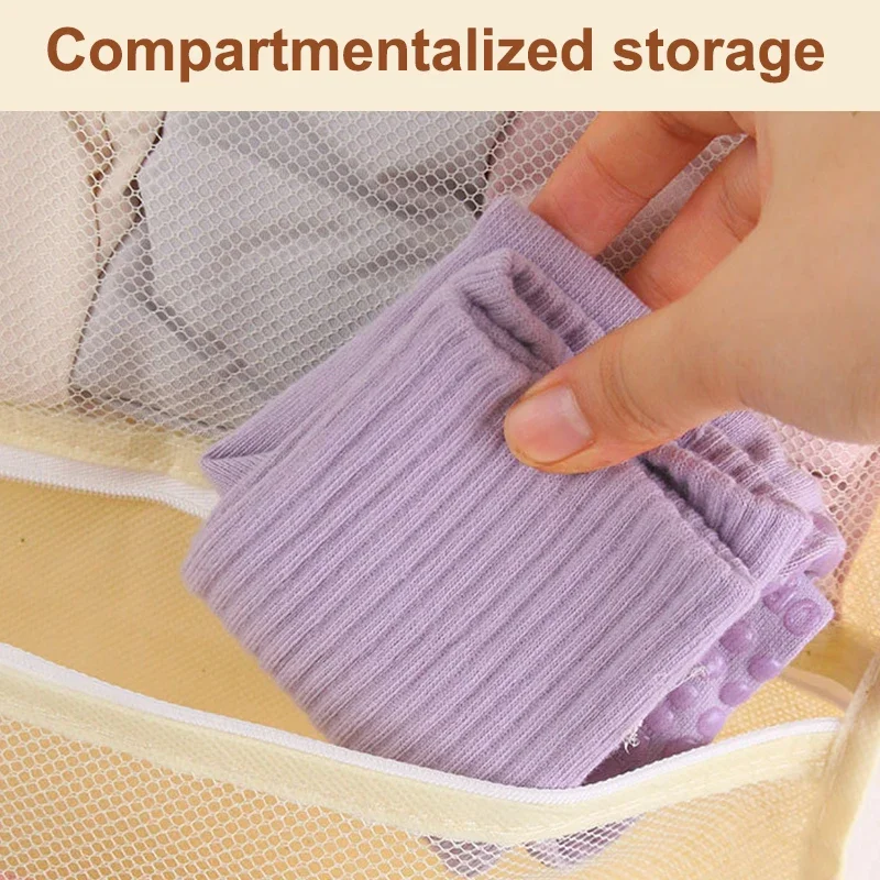 ﻿   ถุงแขวนตาข่าย 2/3 ชั้น ประหยัดพื้นที่ น้ำหนักเบา ทนทาน เหมาะสำหรับชุดชั้นใน ถุงเท้า ทนทาน