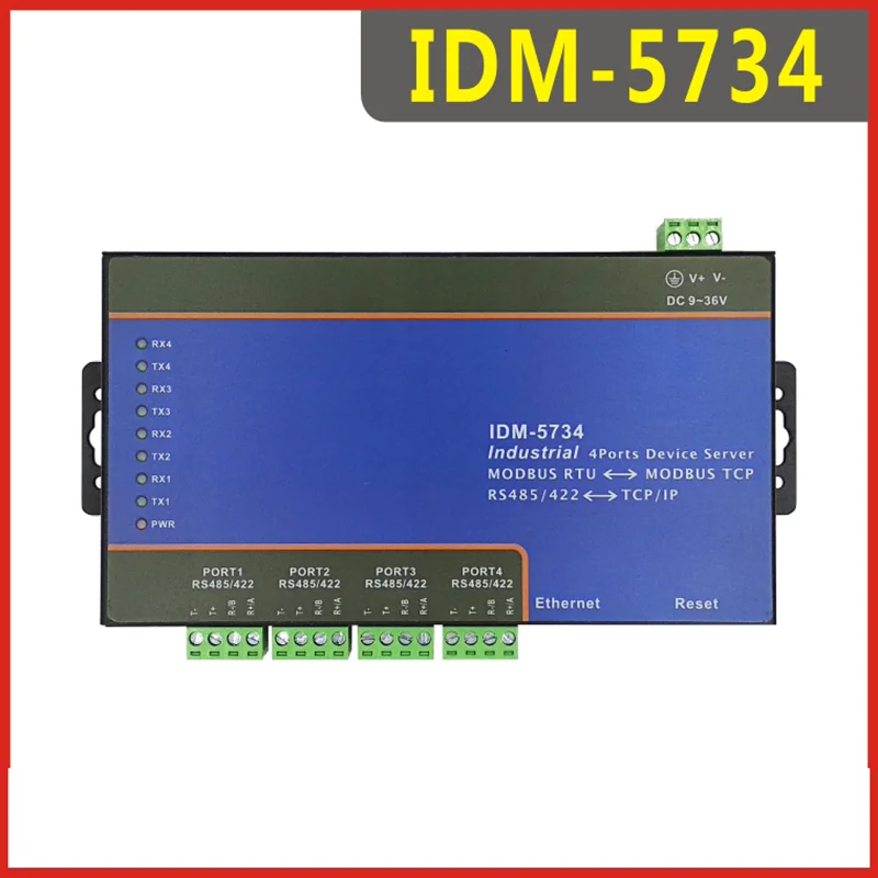 

IDM-5734 industrial 4-way RS485/422 serial port networking server 485 to Ethernet