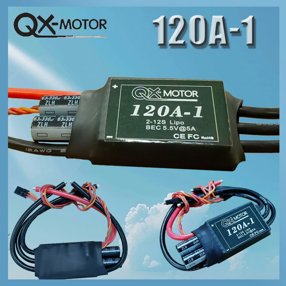 

120A-1 ESC high voltage 2~12s 120A ESC with 5.5v/5a BEC for Brushless Moto EDF Model airplane toy accessories
