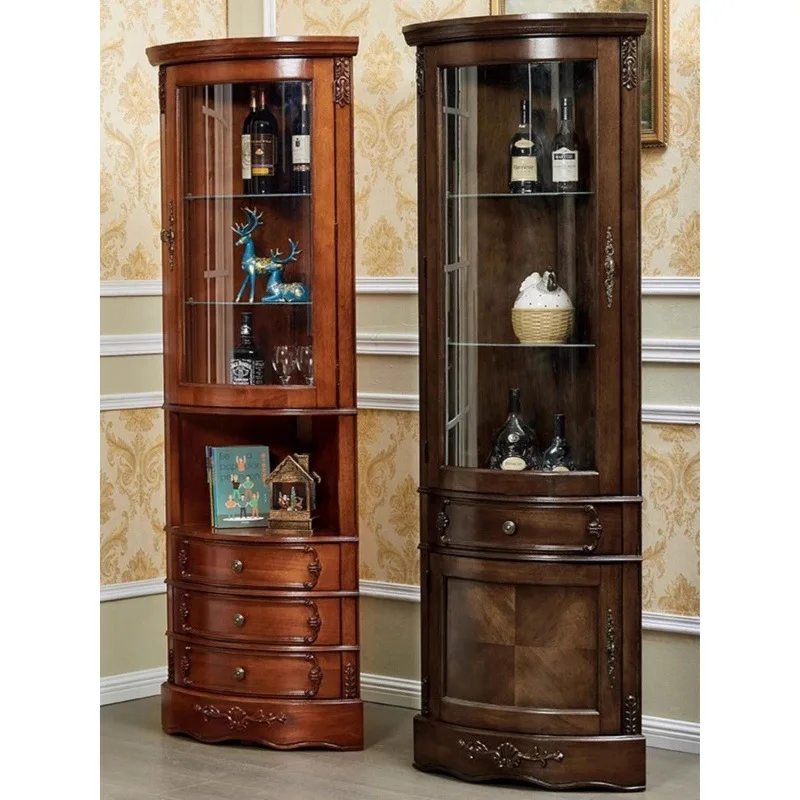 American solid wood triangular cabinet, living room ash wood corner cabinet, multi-functional corner cabinet, dining room corner