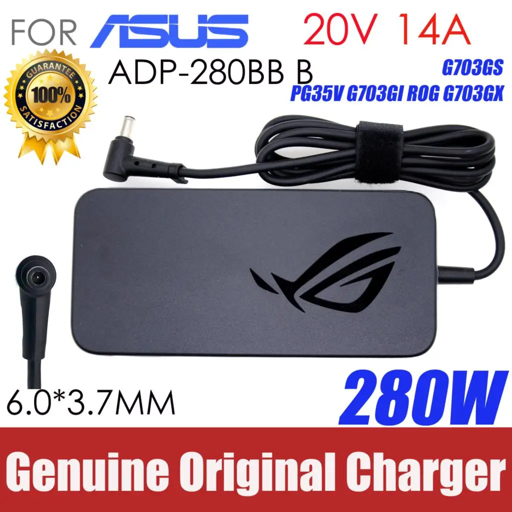 Original For ASUS PG35V G703GI GX701 ROG G703GX ADP-280BB B AC Adapter 20V 14A 280W MSI GE75 GE63 RAIDER RGB 8SF-233RU Charger