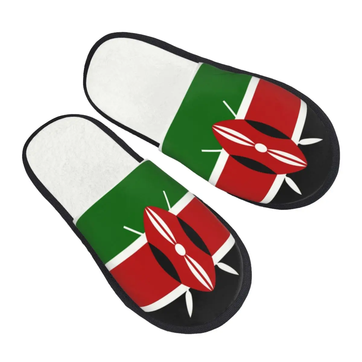 Custom Kenya Flag House Slippers Women Comfy Memory Foam Kenyan Patriotic Slip On Hotel Slipper Shoes