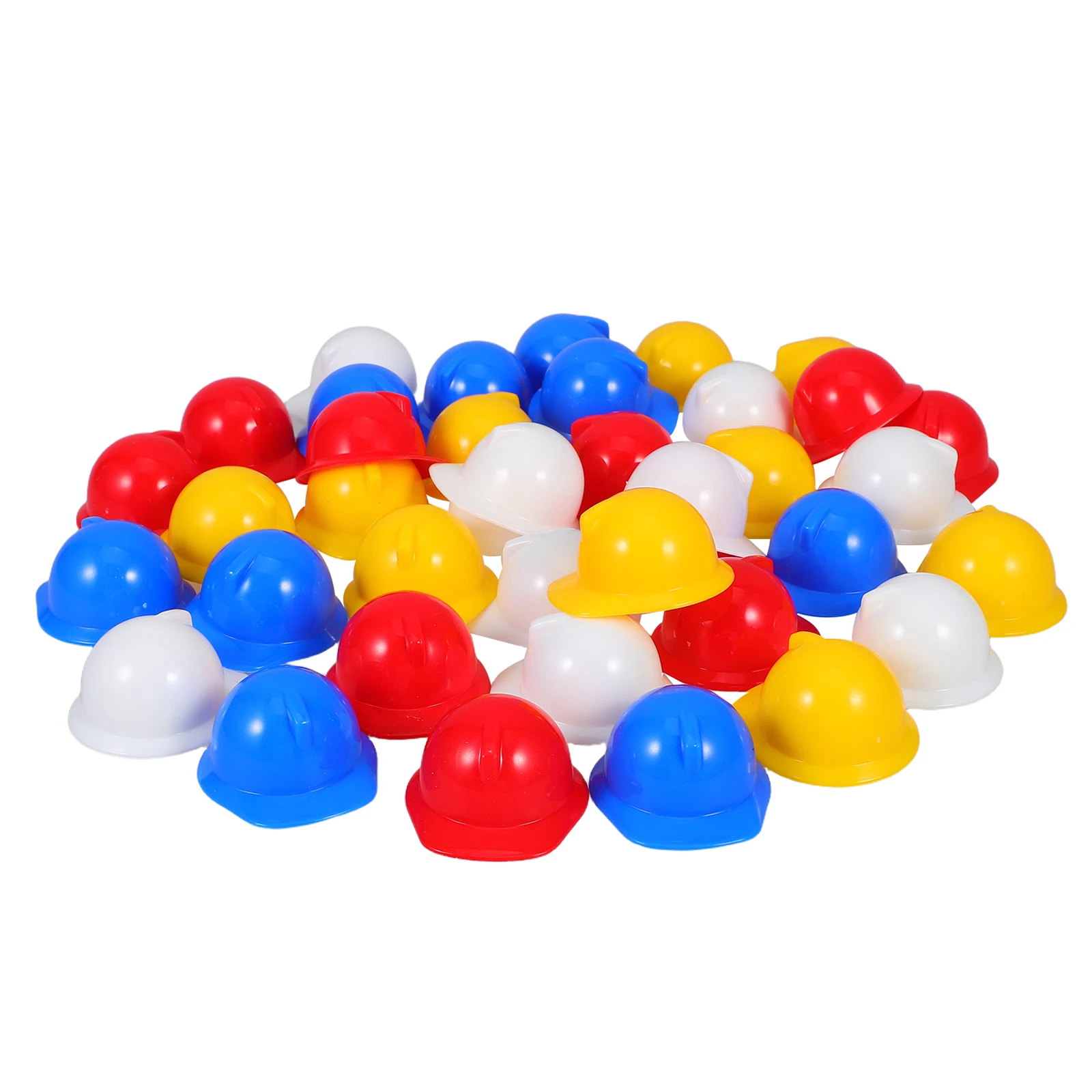 60 قطعة قبعة بلاستيكية صغيرة لون نابض بالحياة خوذات أمان البناء للحفلات المفضلة للأطفال لعب الأدوار الديكور الحرفية المصغرة #6