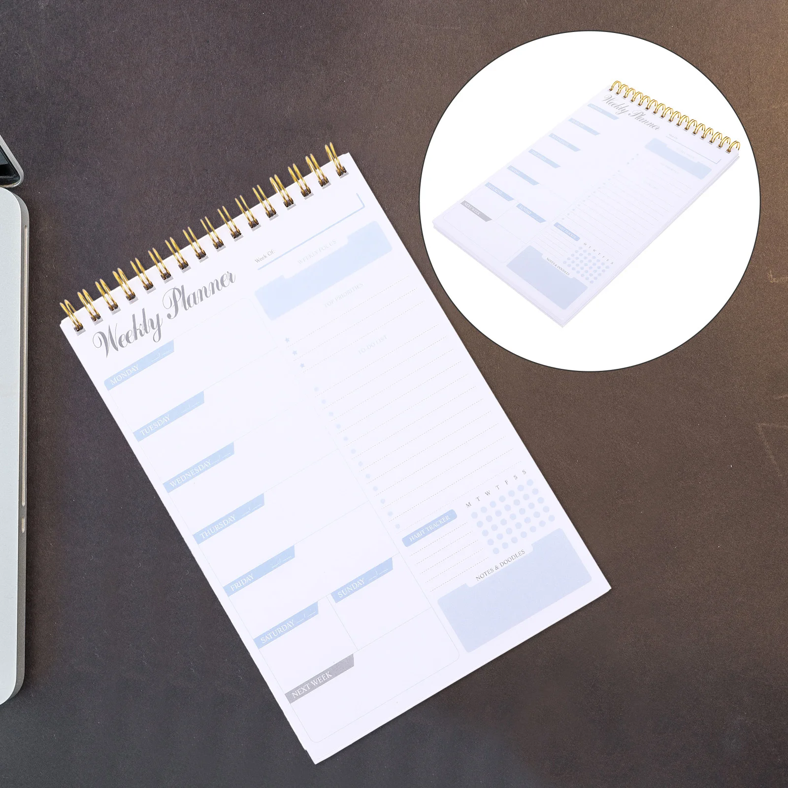 

Planner Notepad Paper Aluminum Alloy Portable Weekly to Do List Tear Off Daily Schedule Memo Pad Task Planner Notepad