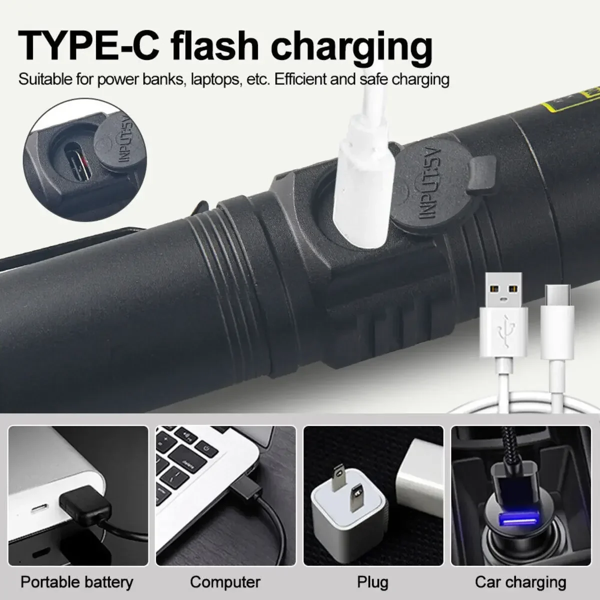 5W UV 365nm Flashlight USB Rechargeable Filtered LED Ultraviolet Inspection Lamp Pet Pee Urine, Rocks Gem Money Detector