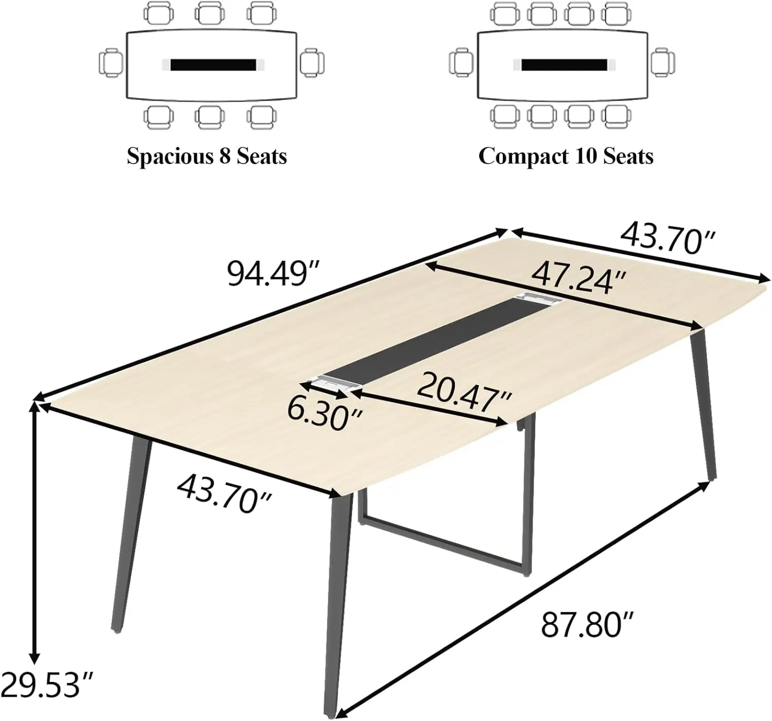 8FT Conference Table, 94.49