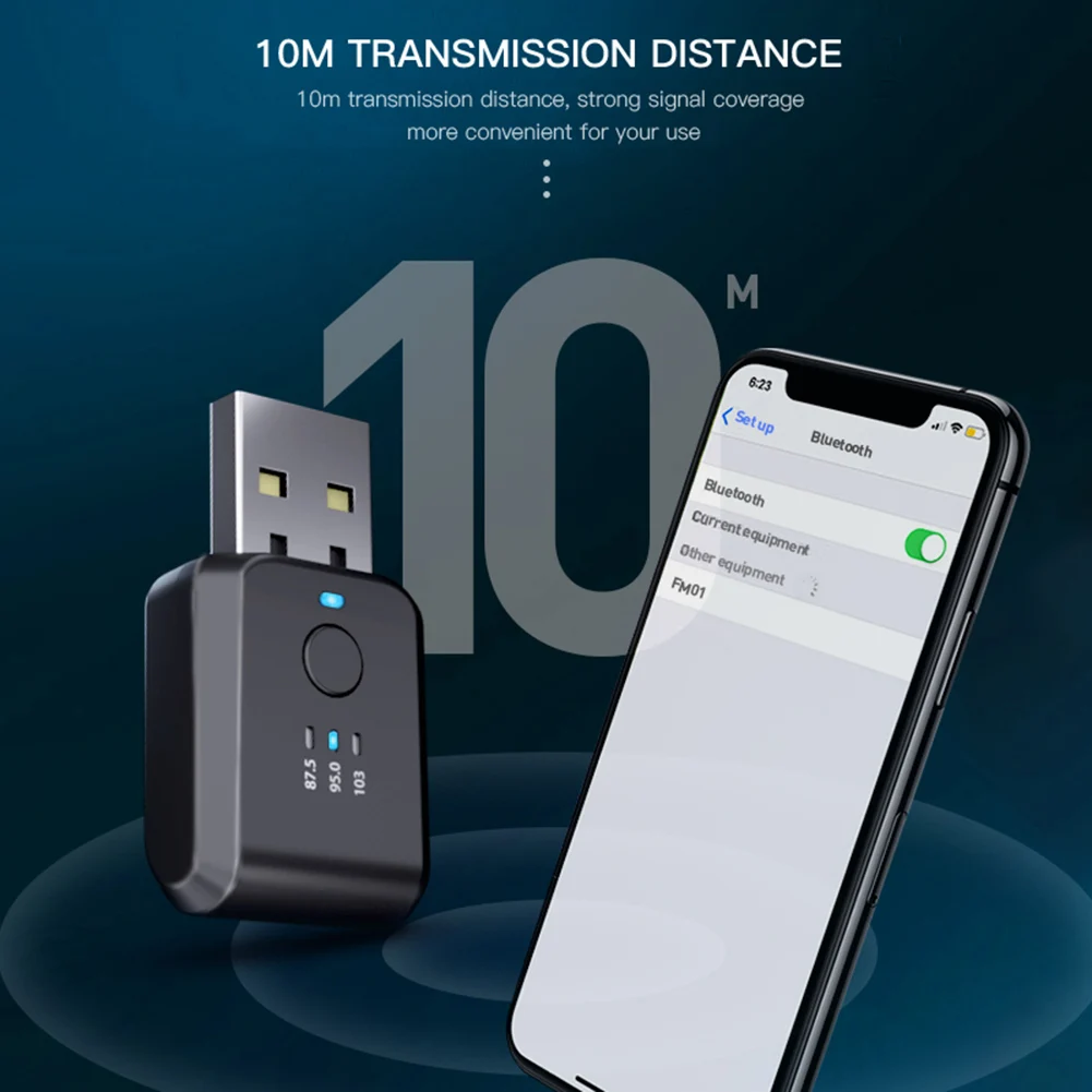 2 in 1 Wireless Bluetooth-compatible Receiver FM Transmitter Adapter Automotive Bluetooth-Compatible Receiver