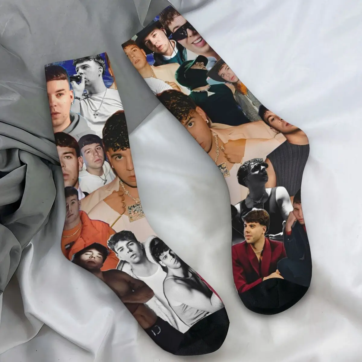 

Рэперские носки Quevedo для испанской певицы, чулки в стиле ретро, мужские удобные носки унисекс для скалолазания, осенние нескользящие носки с принтом