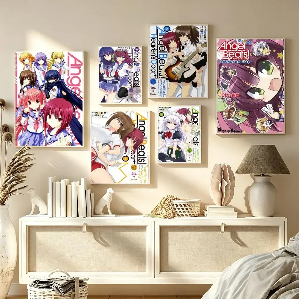 Classic Anime A-Angel Beats Painting Calligraphy Canvas Wall Art Print for Bedroom Living Room Cafe Office Home Decor Picture