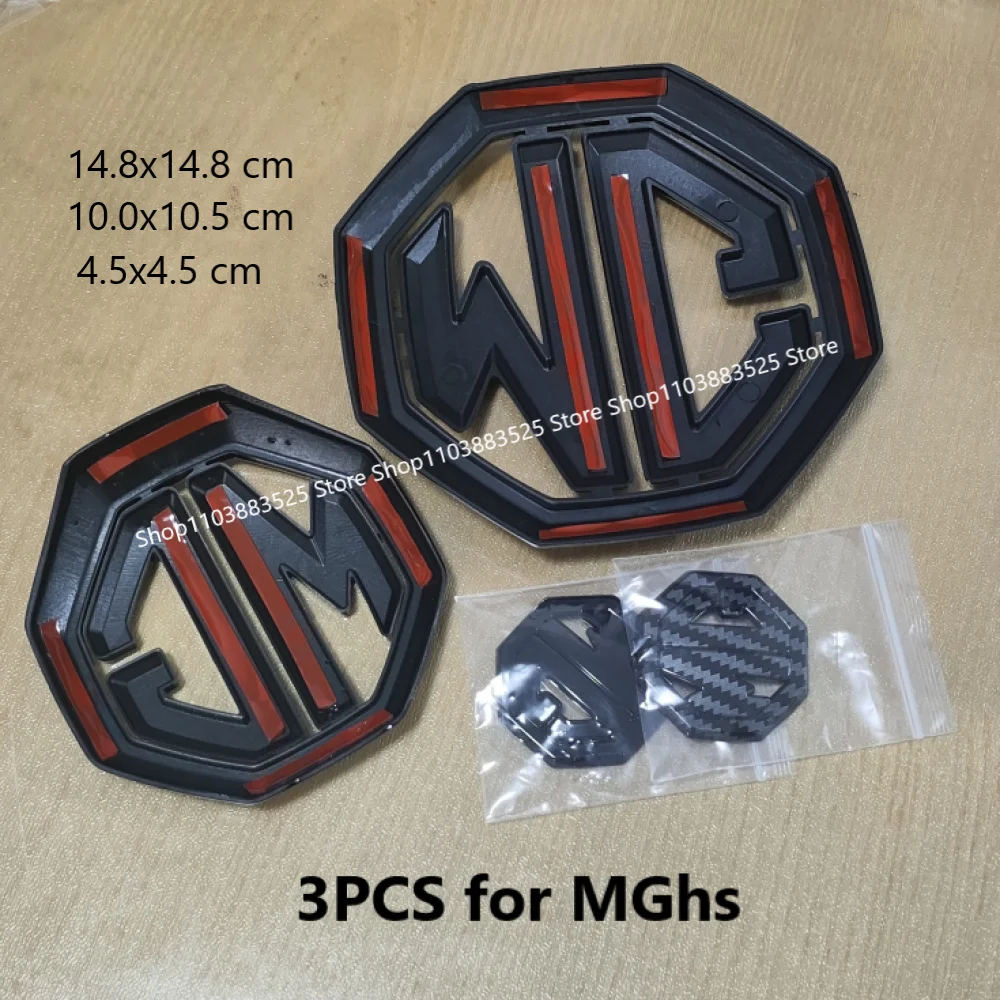

3PCS Shell for MG HS 2019-2023 MGhs Center Front Grille Emblem Rear Trunk Badge Shell Steering Wheel Sticker Shell Accessories