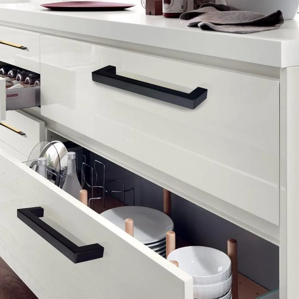 Tiradores de puertas para muebles, distancia de orificio con tornillos y herramientas de instalación para decoración del hogar, cocina, 6/12/18 Uds.