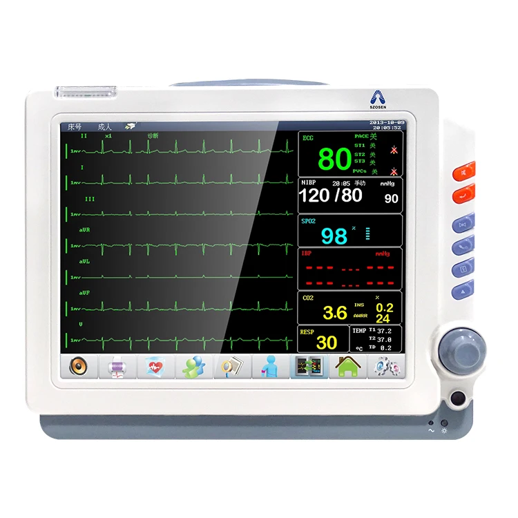 23.1.6 12 Inch 6 Para Multiparameter Patient Monitor For Hospital Icu Portable Vital Signs cardiac Monitor