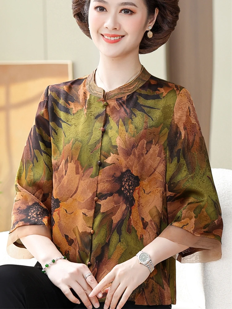 

Новое пальто Faion irt для женщин среднего возраста, летняя блузка Seven-Quarter Sve, традиционный китайский топ, женская одежда