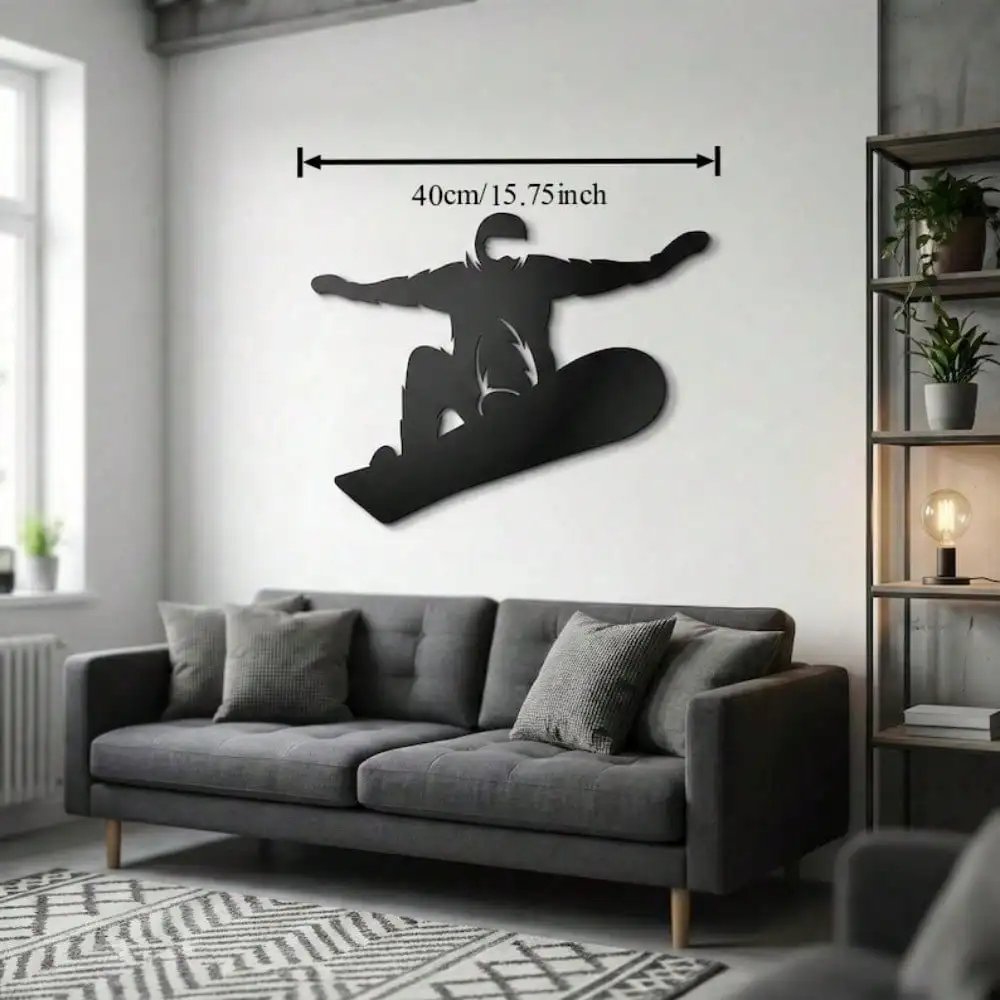 CIFbuy Iron Wall Art Snowboard Metal Sculpture Rotating Hook Man Cave Living Room Home Decor Ideal Gift Housewarming