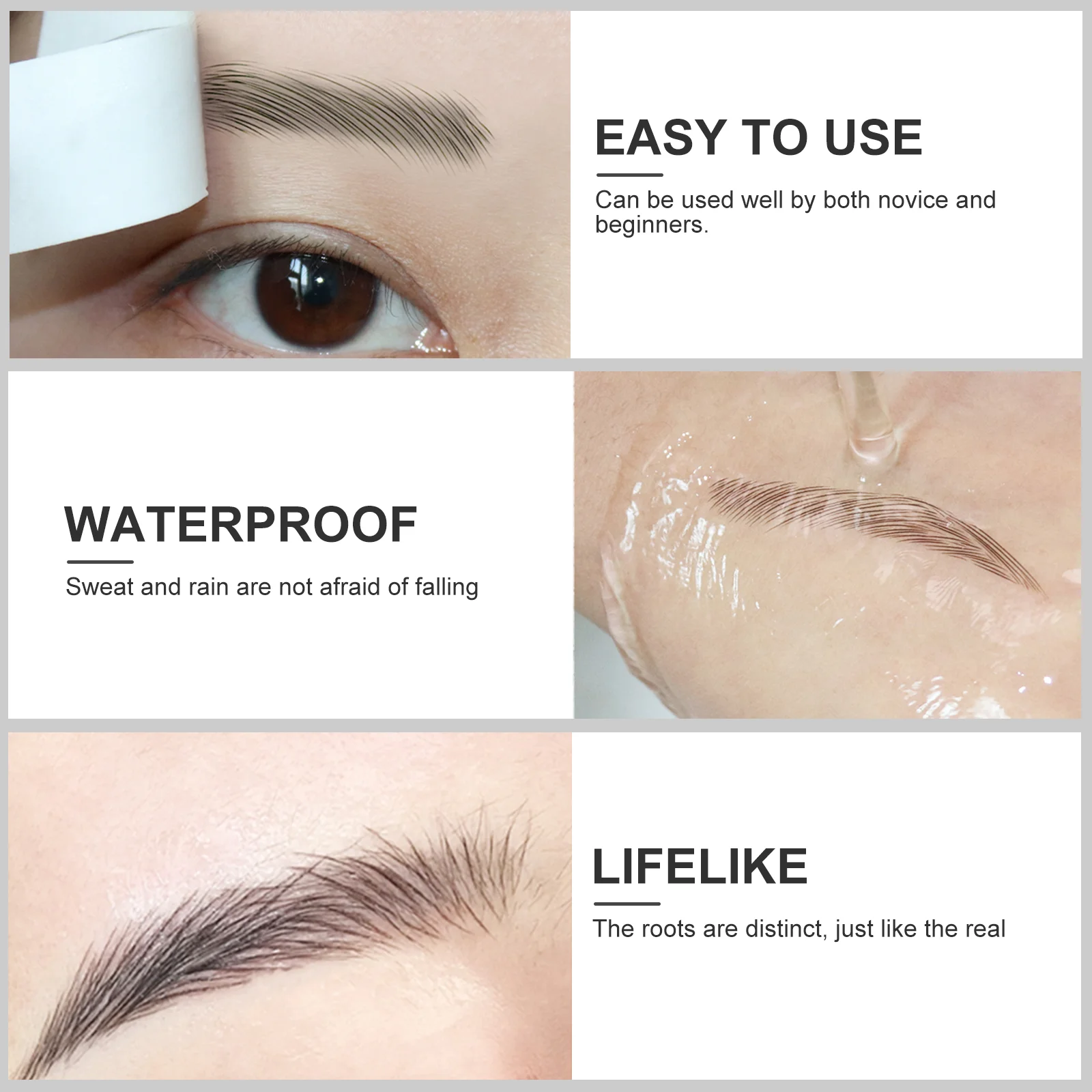

9 Sheets Waterproof Stickers Eyebrow Fake Stencils Hair Artificial Brown Makeup