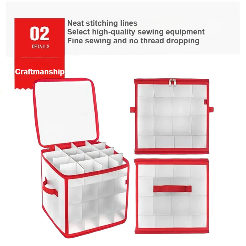 Large Capacity 64-Grid Christmas Ball Storage Box, Foldable Corrugated Divider Organizer for Holiday Ornaments Toys Muti-purpose