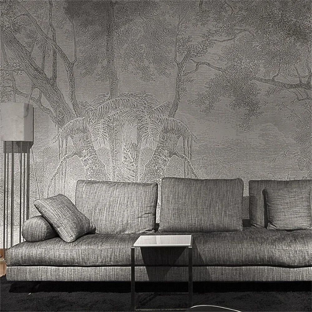 Custom Vintage Trees Forest Wallpapers for Living Room Bedroom Chinese Background 3D Mural wall paper Homestay home improvement
