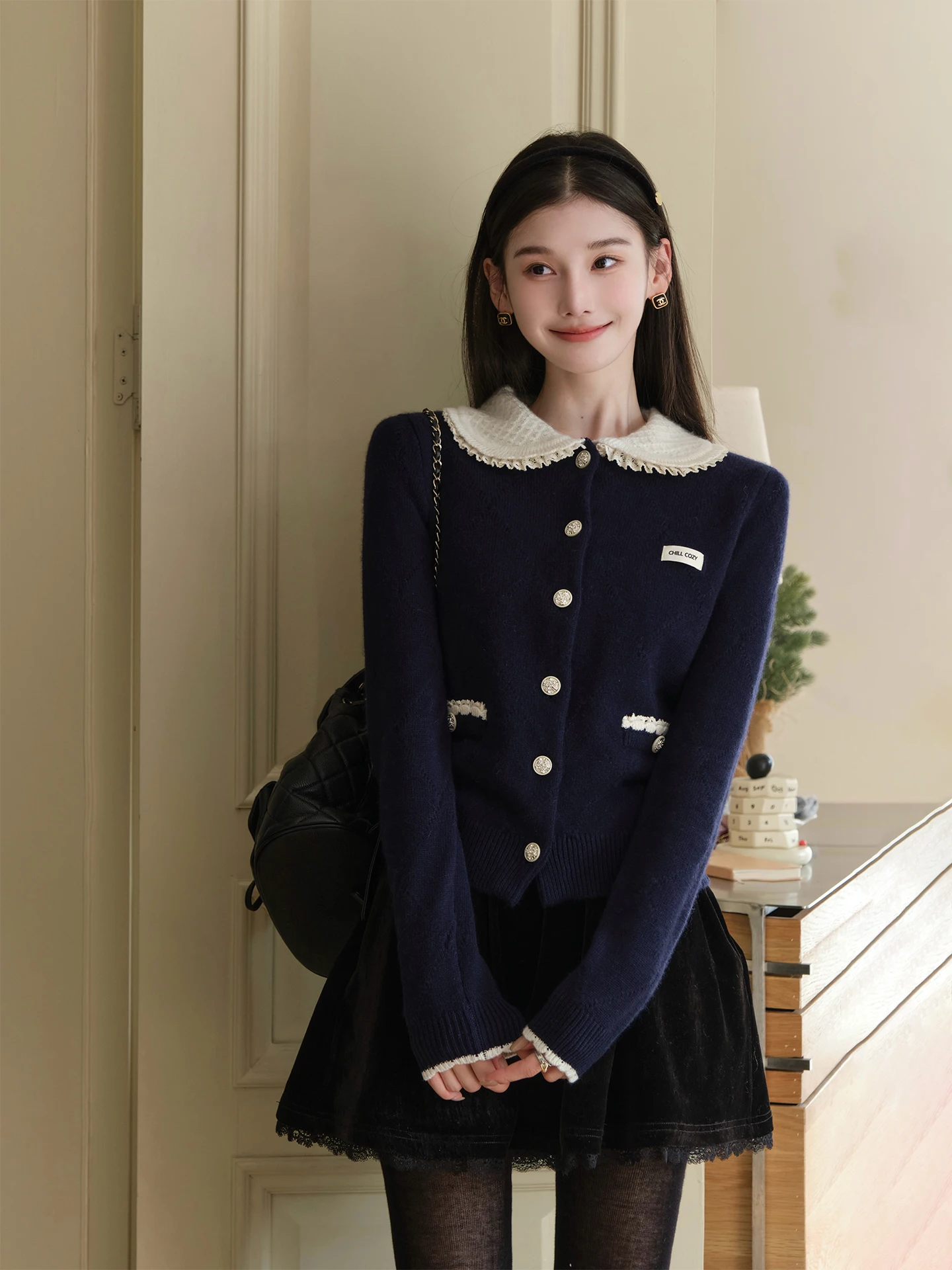 

ChillCozy Aivara High Weight Camere Wool Blend Soft Skin-friendly Doll Collar Knitted Sweater Women's Daily Wear Long Sv...