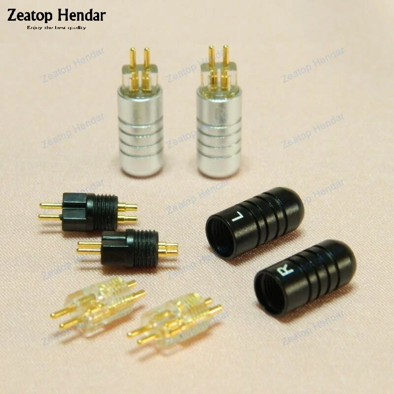 1Pair Copper 0.78 mm Male Earphone Pin Plug Non-slip Pattern Aluminum Shell Solder for Westone Oriolus Headphone Cable Connector