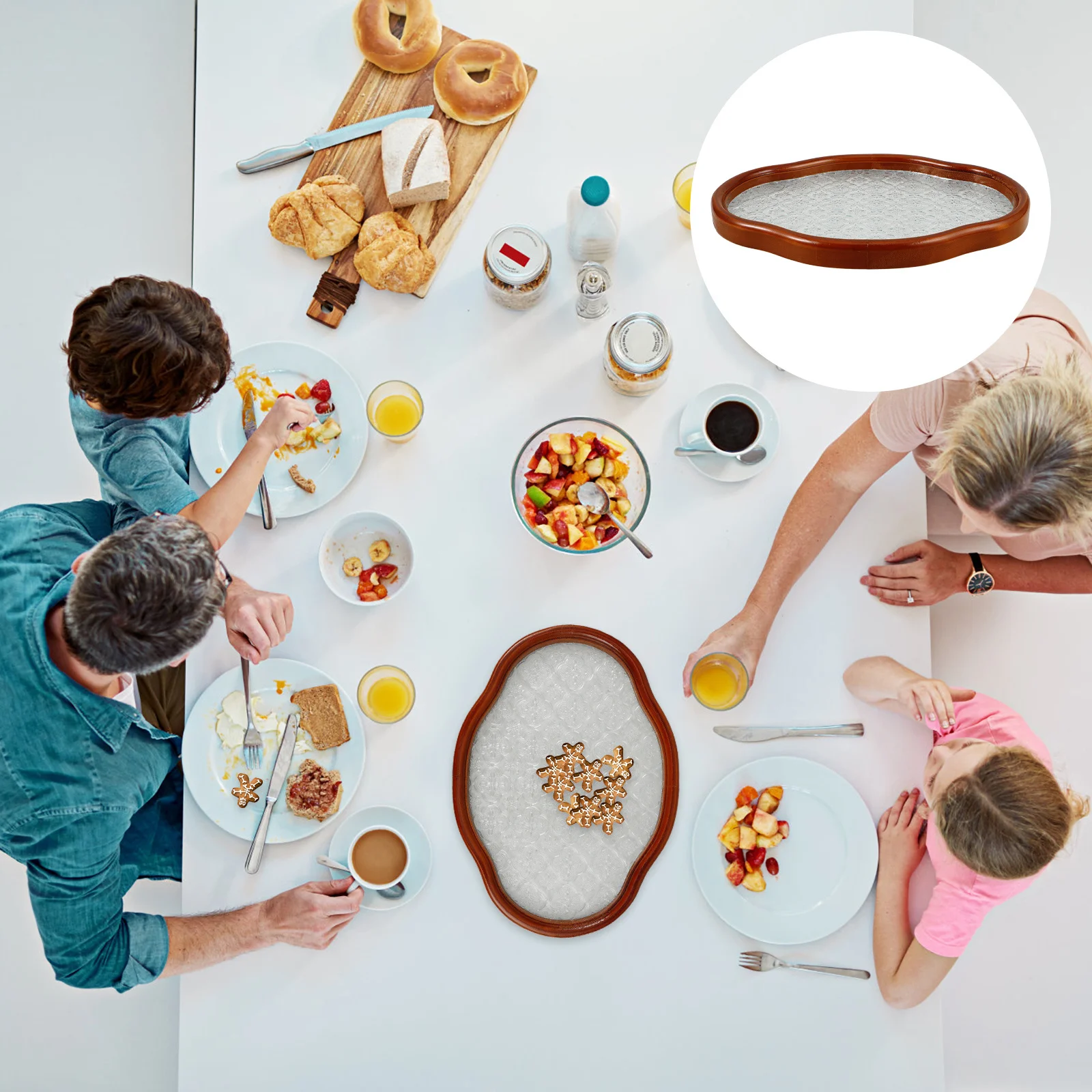 

Glass Fruit Plate Chinese Style Tea Tray Snacks Serving Tray Dessert Plate for Home Kitchen Dining Room Storage Use